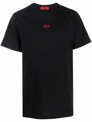T-shirt mit stickerei 424 schwarz