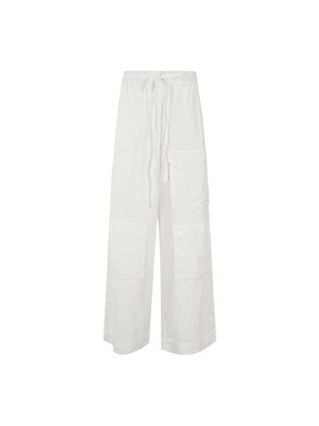 Szerokie spodnie z kieszeniami Essentiel Antwerp białe