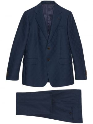 Žakárový vlnený oblek Gucci modrá