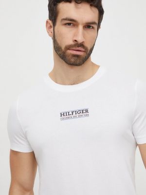 Тениска с дълъг ръкав с принт Tommy Hilfiger бяло