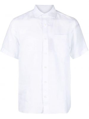 Lněná košile Paul & Shark bílá