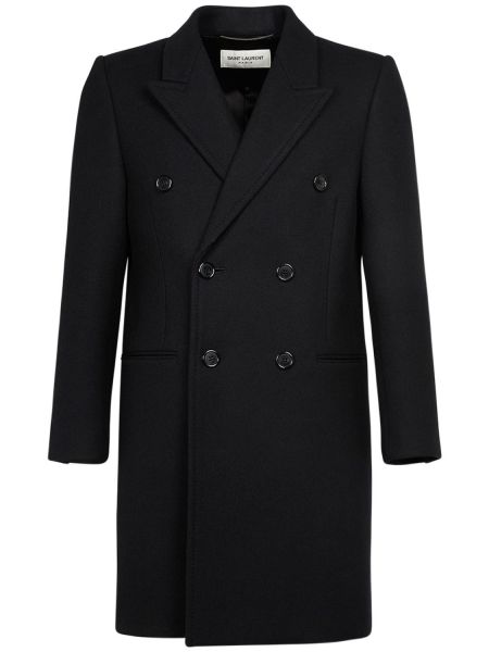 Abrigo de lana Saint Laurent negro