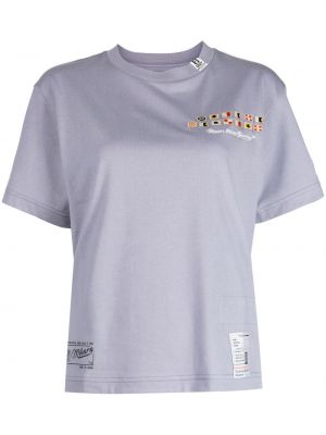 Bavlnené tričko s výšivkou Maison Mihara Yasuhiro fialová