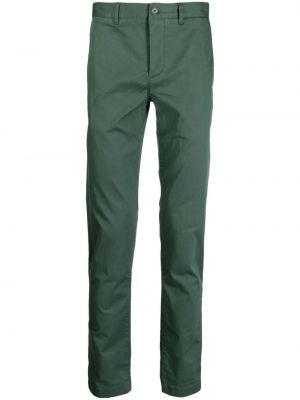 Slim fit ravne hlače Lacoste zelena