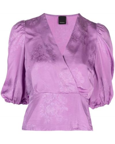 Blusa con escote v de tejido jacquard Pinko violeta