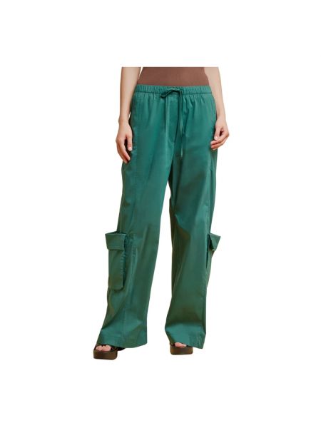 Spodnie relaxed fit Liviana Conti zielone