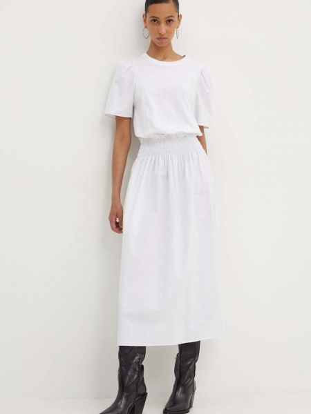 Pamučna maksi haljina Desigual bijela