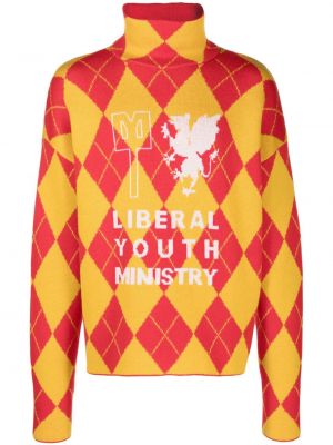 Кариран вълнен пуловер Liberal Youth Ministry