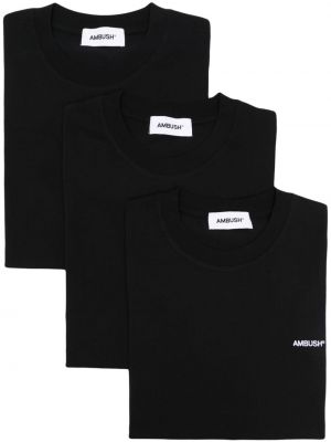 T-krekls ar izšuvumiem ar apaļu kakla izgriezumu Ambush melns