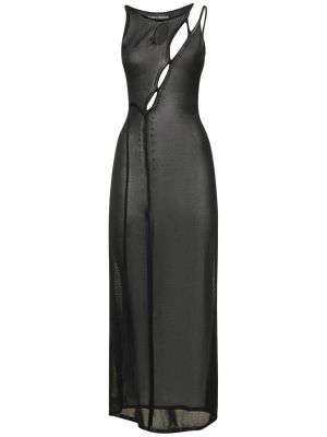 Viskózové dlouhé šaty Ottolinger černé
