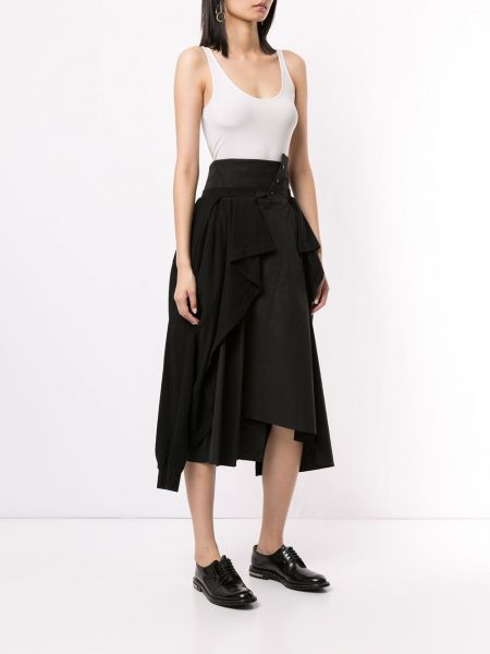 Asymetrické sukně jersey Aganovich černé