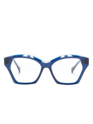 Ochelari oversize cu model piele de șarpe Etnia Barcelona albastru