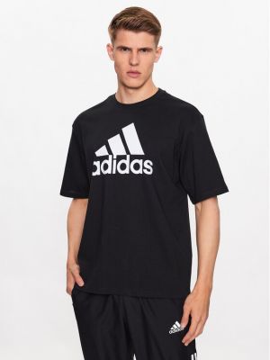 Relaxed тениска Adidas черно