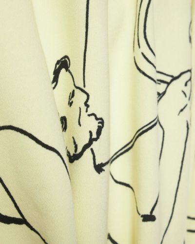 Hanorac cu glugă din bumbac cu imagine din jerseu Jil Sander galben