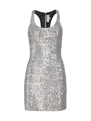 Платье мини с пайетками Michael Kors Collection серебряное