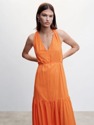 Košeľové šaty Mango oranžová