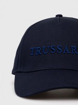 Хлопковая кепка Trussardi синяя