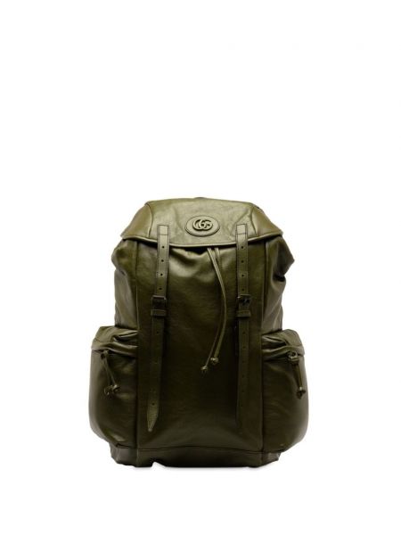 Kožený batoh Gucci Pre-owned zelený