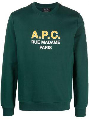 Sweatshirt aus baumwoll mit print A.p.c. grün