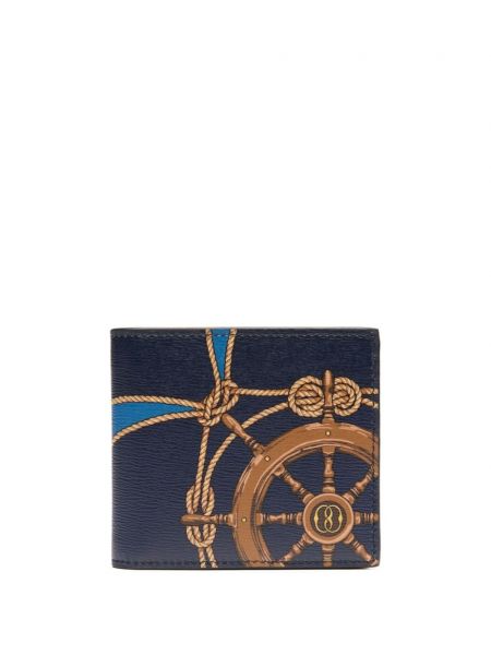 Kožená peňaženka s potlačou Bally modrá