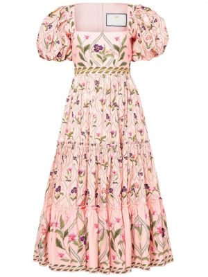 Midi haljina s vezom Agua By Agua Bendita ružičasta