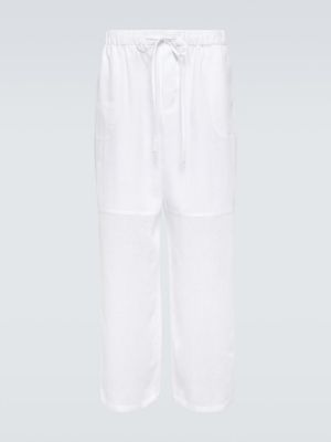 Pantalon en lin Loewe blanc