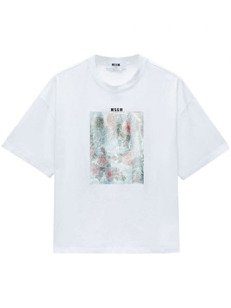 T-shirt à imprimé Msgm blanc