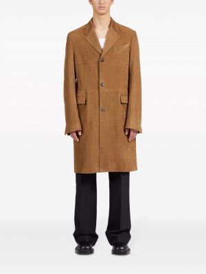 Kožený kabát Ferragamo hnědý