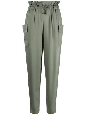 Pantalones de cintura alta con cordones Emporio Armani verde