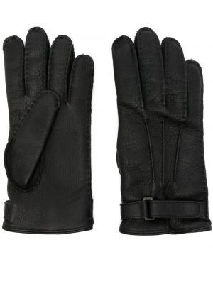 Kožené rukavice Zegna černé