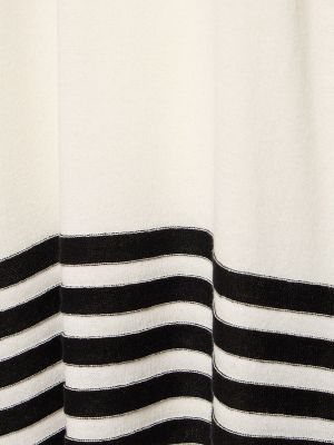Pull à rayures en jersey oversize Yohji Yamamoto blanc