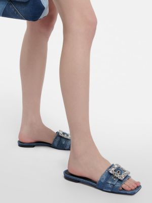 Krištáľové sandále Dolce&gabbana modrá