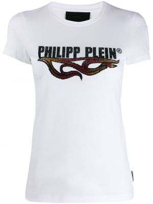 Zerrissene t-shirt Philipp Plein weiß