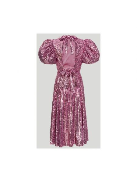 Sukienka z cekinami z rękawami balonowymi Rotate Birger Christensen różowa