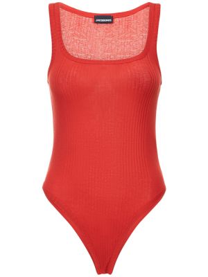 Body en coton en tricot Jacquemus rouge