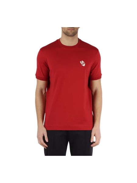 Koszulka bawełniana Emporio Armani czerwona