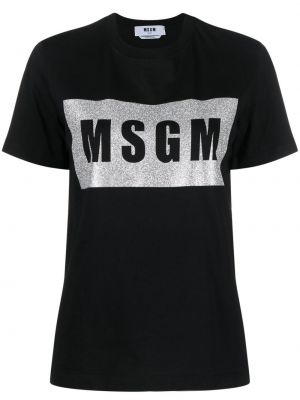 T-shirt con stampa Msgm nero