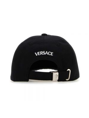 Gorra de algodón Versace negro