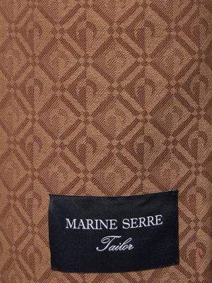 Satynowa sukienka mini żakardowa Marine Serre brązowa