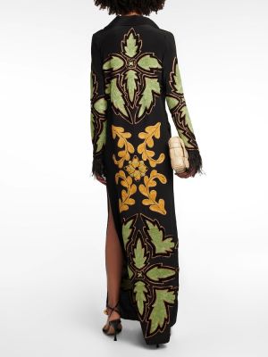Hedvábné dlouhé šaty z peří Johanna Ortiz