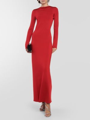 Μακρυμάνικη μάξι φόρεμα Galvan κόκκινο