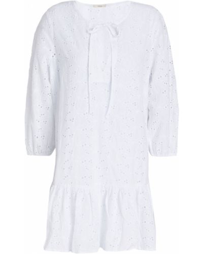 Sukienka mini bawełniana Eberjey, biały