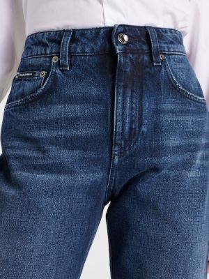 Straight leg jeans a vita alta Dolce&gabbana blu