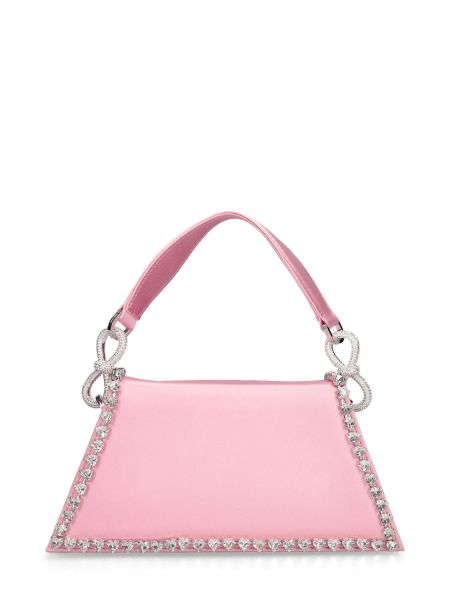 Bolso clutch de raso Mach & Mach rosa