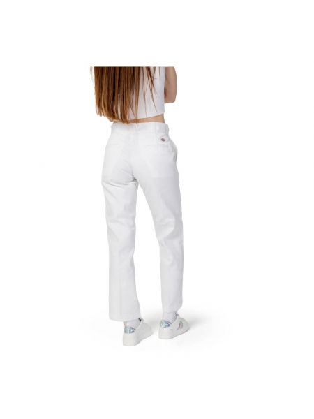 Pantalones con cremallera de algodón Dickies blanco