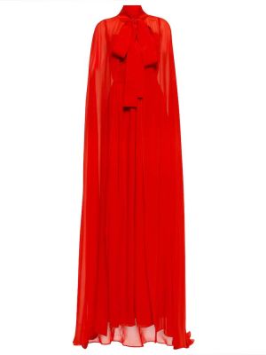Hedvábné dlouhé šaty Elie Saab červené