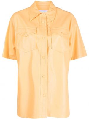 Kožená košeľa Stand Studio oranžová