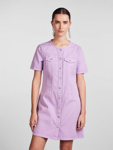 Košilové šaty Pieces fialové
