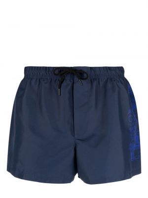 Pantaloni scurți cu imagine Versace albastru