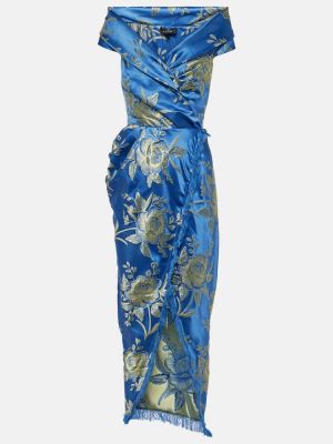Vestido midi de tejido jacquard Etro azul